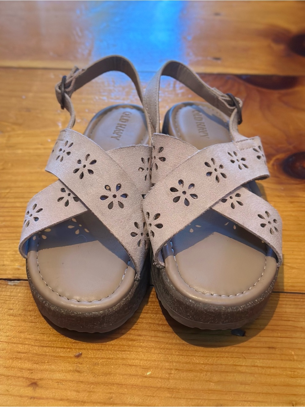 Girls' Flower-Cut Slingback Sandals